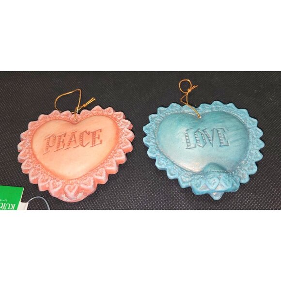 Vintage Christmas Decor Set Santa Plaque Santa Votive Holder Blue Jewelled Ornam - Picture 5 of 13